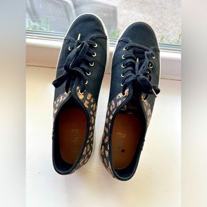 Keds kickstart sneakers, black with leopard print size 11
